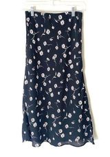 BP . Black & White Daisy Print Midi Skirt Size Small Photo 0