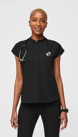FIGS- Rafaela Oversized Scrub Top Black Size S Photo 0