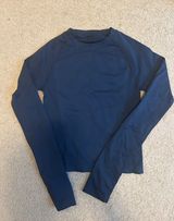 Tight Long Sleeve Shirt Blue Photo 0