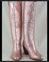 Brush Metallic Matte Western Knee High Cowgirl Boots Photo 0