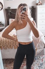 Old Navy White One Shoulder Active Tank Photo 0