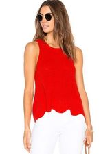 Autumn Cashmere Scallop Shaker Tank in Apple Photo 0