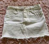 White Denim Skirt Size L Photo 0