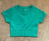 Teal OFFLINE By Aerie Sidewalk Seamless Cropped T-Shirt Photo 0