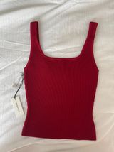 Aritzia babaton sculpt knit square neck tank  red Photo 0