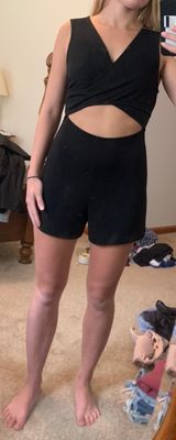 Silence + Noise Black Cut-out Romper Photo 0