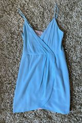 Lavender Brown Blue Silky Dress Photo 0