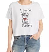 French Connection Le Frenchie Cropped Graphic Tee | XS Photo 0