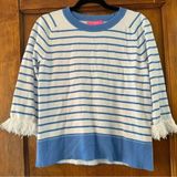 Lilly Pulitzer Lily Pulitzer Dash Blue/White Stripe Sweater- Size Medium Photo 0