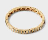 SUGARFIX by BaubleBar Baguette Stretch Bracelet Gold CZ sone fashion jewelry New Photo 0