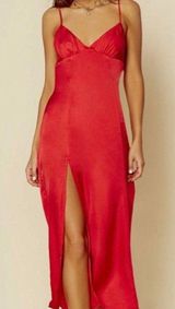 Planet Blue Life Tessa Satin Midi Dress Women’s Small Red Slip Dress Cocktail Photo 0