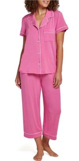 LOFT Notch Collar Capri Sleep Set.Hot Pink. Size Medium. Photo 0