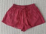 Red Striped Linen Shorts  Photo 0