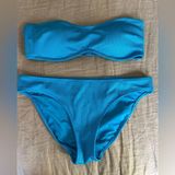 AERIE - Blue Bandeau Bikini Set - Sz M Photo 0