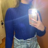 It’s Our Time Blue Long Sleeve Turtle Neck Sweater  Photo 0