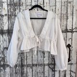 Princess Polly white boho tie front crochet cardigan Photo 0