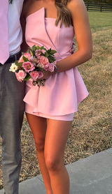 Elliat Strapless Pink Mini Dress Photo 0