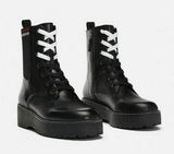 ZARA Leather Platform Combat Boot Photo 0