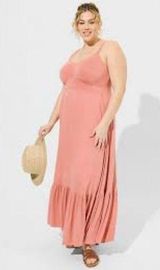 Torrid Pink strapped stretch blush pink Midi Dress 3x Photo 0