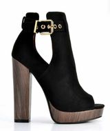 NEW BLACK BOOTIES OPEN TOE Size 6.5 Photo 0