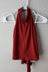 Windsor Red Sleeveless Tie Front Tank Top Photo 0