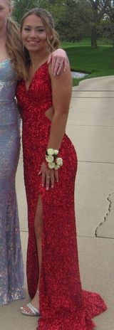 Red Cut Out Prom / Formal Dress Photo 0