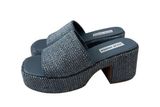 STEVE MADDEN Blue Woven Platform Y2K Sandals Size 7.5 Photo 0
