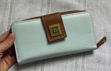 Stone Mountain  NWOT Egg Shell Blue Pebbled Wallet Photo 0