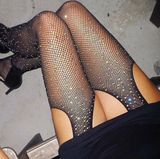 Garter Rhinestone Tights Black Photo 0
