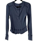 Free People FP Movement Rally Rib Long Sleeve Henley Shirt Photo 0