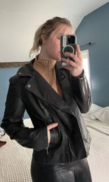Vegan Leather Jacket Black Size M Photo 0