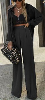 Two Piece Suit Set Black Photo 0