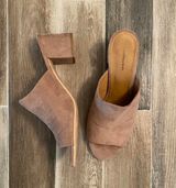 14th & Union Brown Suede Heeled Slides Photo 0