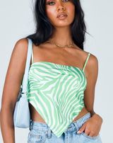 Princess Polly Green zebra top Photo 0