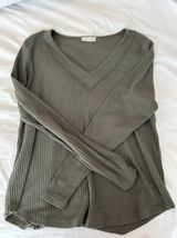 Altr’d State Green Waffle Knit Long Sleeve Photo 0