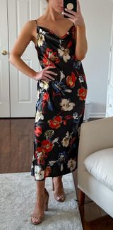 Emma & Michele Satin Midi Dress Photo 0