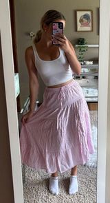 American Eagle Pink Maxi Skirt NWT Photo 0
