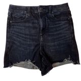 American Eagle Women's Curvy Hi-Rise Shortie Cut-off Jean Shorts Blue Size 10 Photo 0