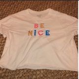 Mighty fine “Be Nice” graphic Cropped Tee Photo 0