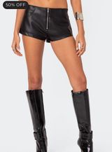 Edikted Zippy Black Micro Shorts Photo 0