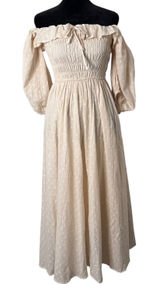 R. Vivimos Off The Shoulder Maxi Dress Smocked Milkmaid‎ Size S Cottagecore NEW Photo 0