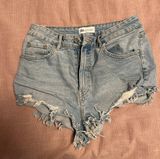 ZARA light wash denim short Photo 0