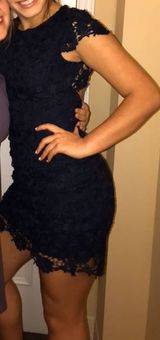 Lulus Navy Blue Lace Dress Photo 0