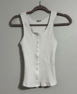 White Ribbed Tank Top Photo 0