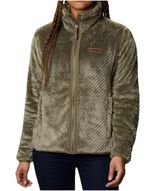 Columbia Fire Side II Green Sherpa Jacket Women's Full-Zip Fleece Lightweight Sm Photo 0
