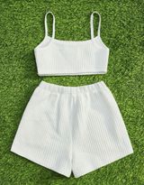 Top And Shorts Set White Photo 0