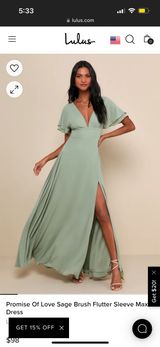 Lulus Sage Green Floor Length Gown Photo 0