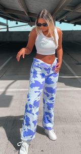 Purple Cow Print Pants Photo 0