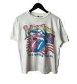 The Rolling Stone Steel Wheels Tour T Shirt Medium M Womens White Single Band Photo 0