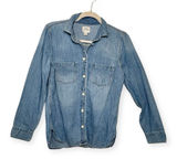 J.Crew Blue Chambray Denim Shirt Classic Preppy Boho Western Button-Down 4 Photo 0